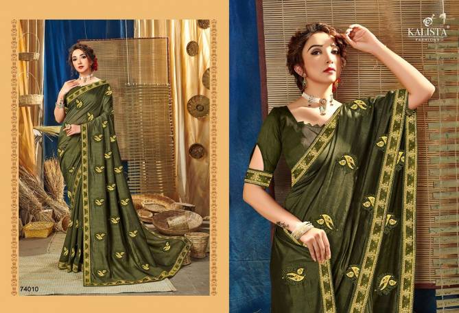 Kalista Mubarak 2  Latest Fancy  party wear  Silk  Designer Saree Collection